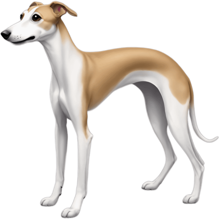 A whippet wearing shoes emoji