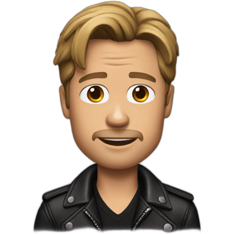 Brad pitt wearing a black leather jacket emoji