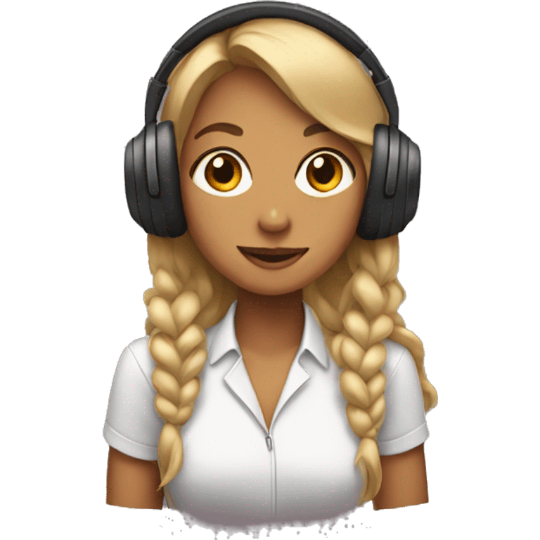 Girl wearing headphones emoji