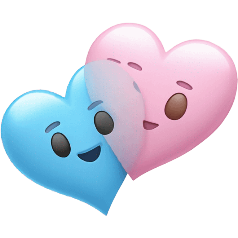 Light pink heart and light blue heart emoji