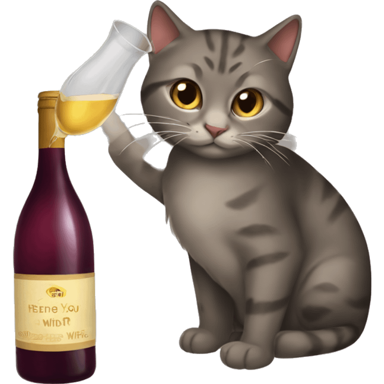 cat drink wine  emoji