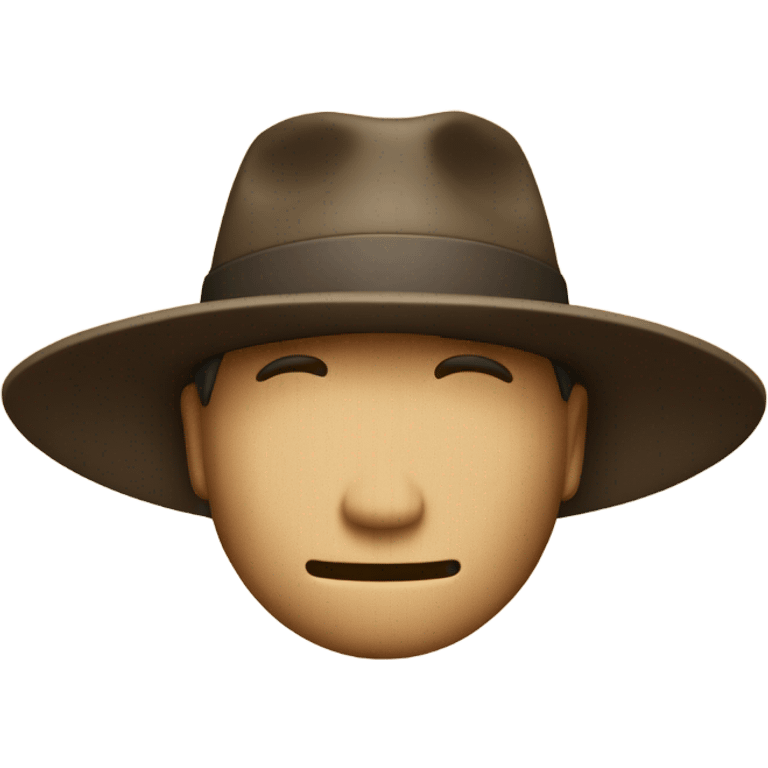 Chapeau a man hides under the brim of a hat emoji