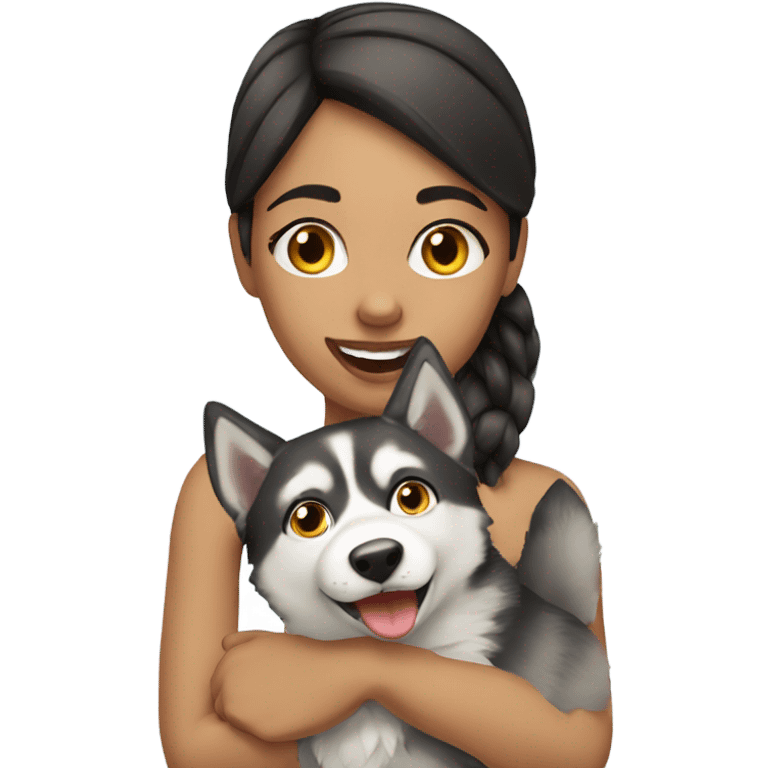 Girl with husky  emoji