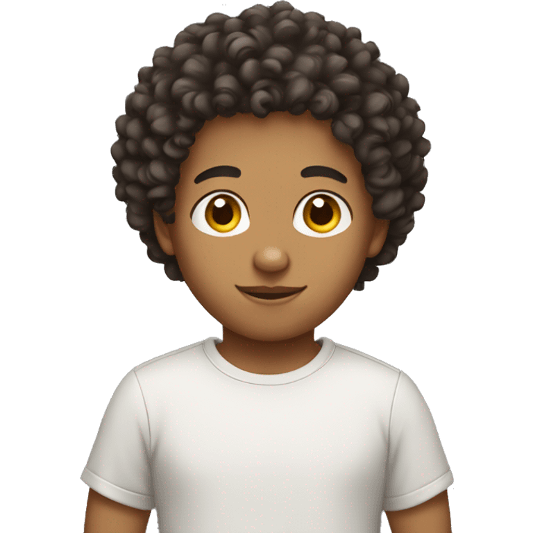 mixed boy curly hair emoji