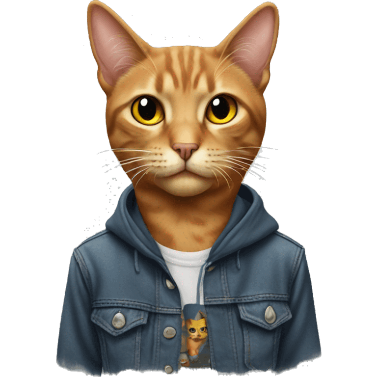 Cat wearing thrasher shirt emoji