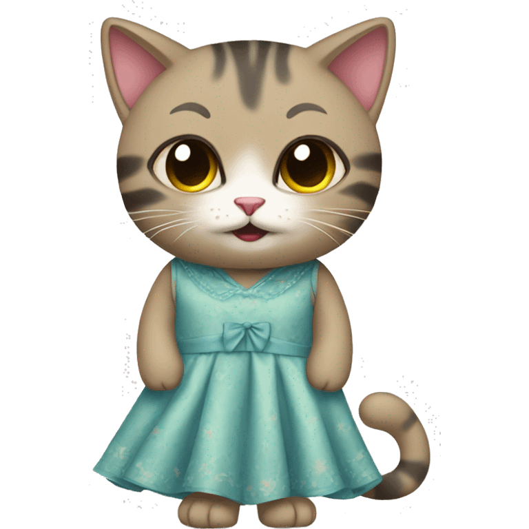 a cat wearing a dress emoji