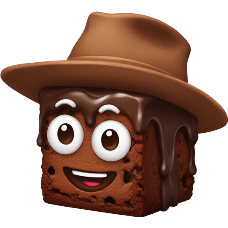 brownie with a hat emoji