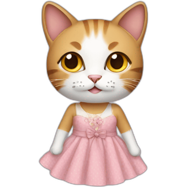 Cat wearing dress emoji