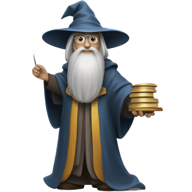 wizard holding  hard disk emoji