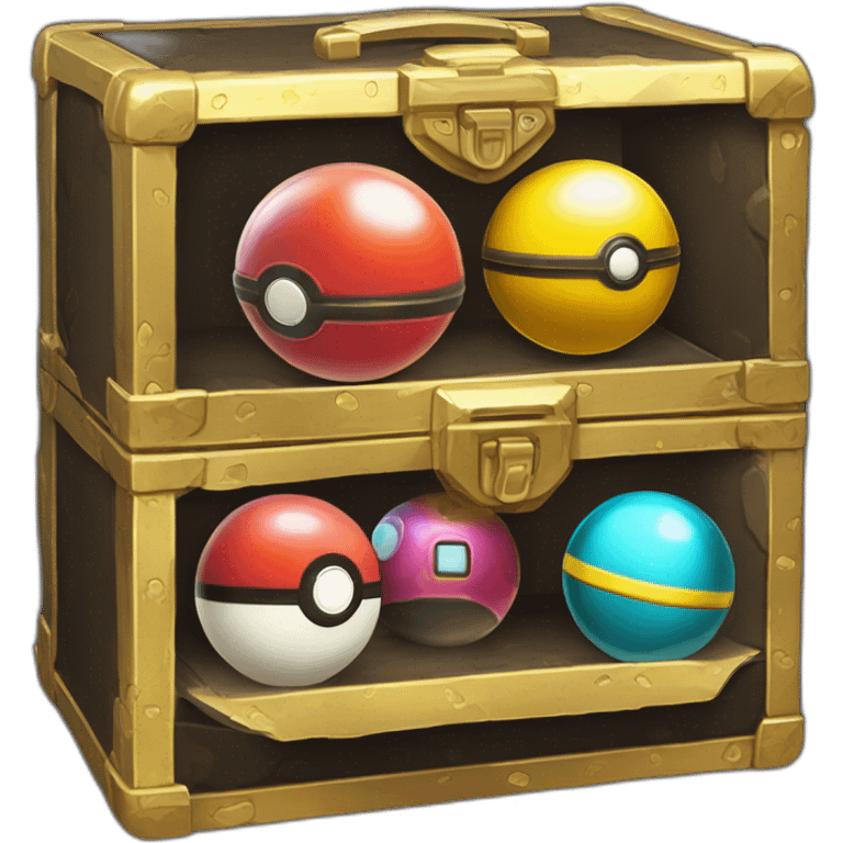 Pokemon Game LootCase BlackMystery ShinyGlow Color Rich Treasure Legendary Epic Pokeballs and Pokemons Inside emoji