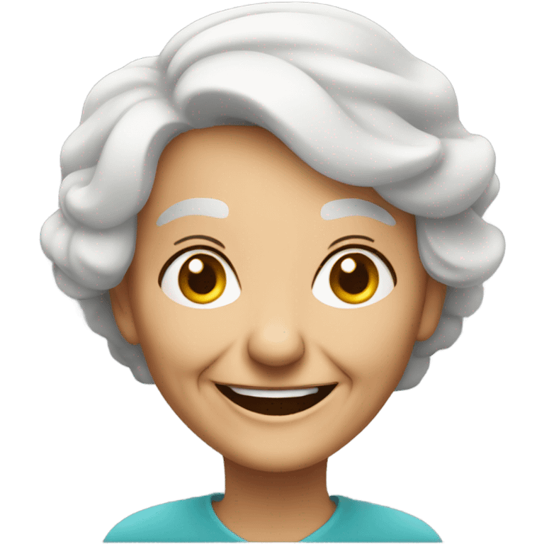 smiling old woman indoors emoji