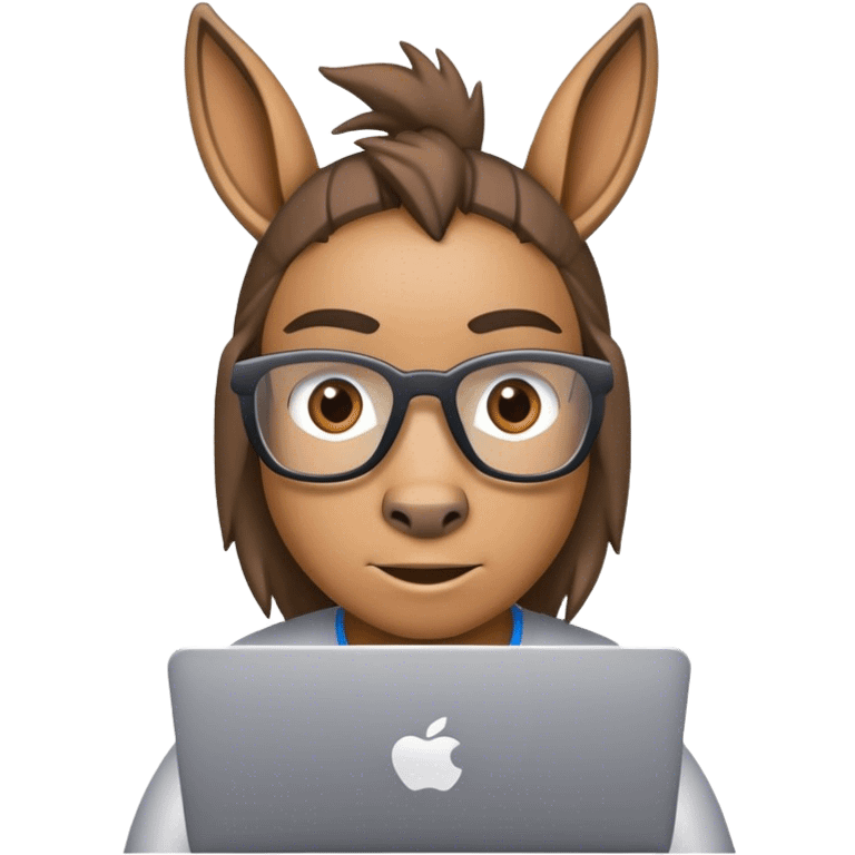 Donkey doing coding tech geek emoji