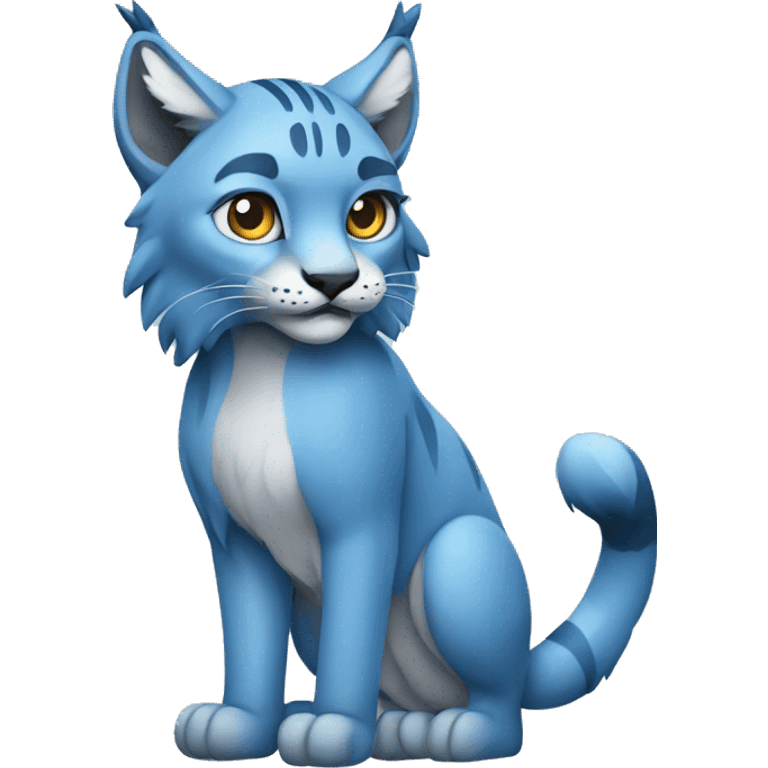 A blue lynx full body emoji