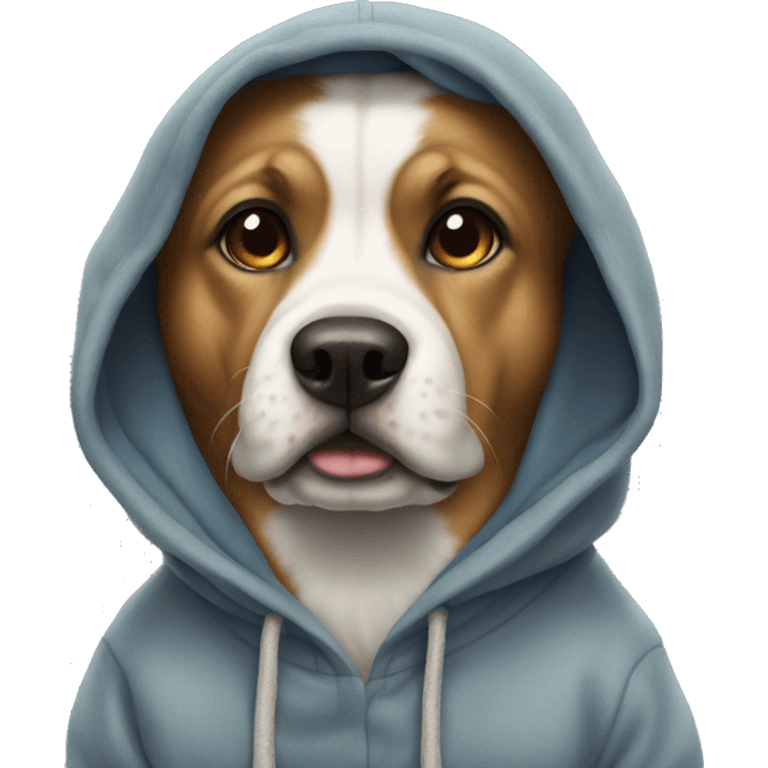 dog with a hoodie saying no emoji