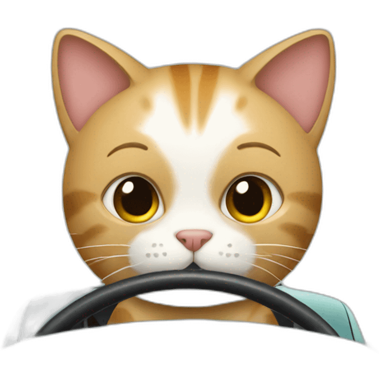 Cat driving the car emoji