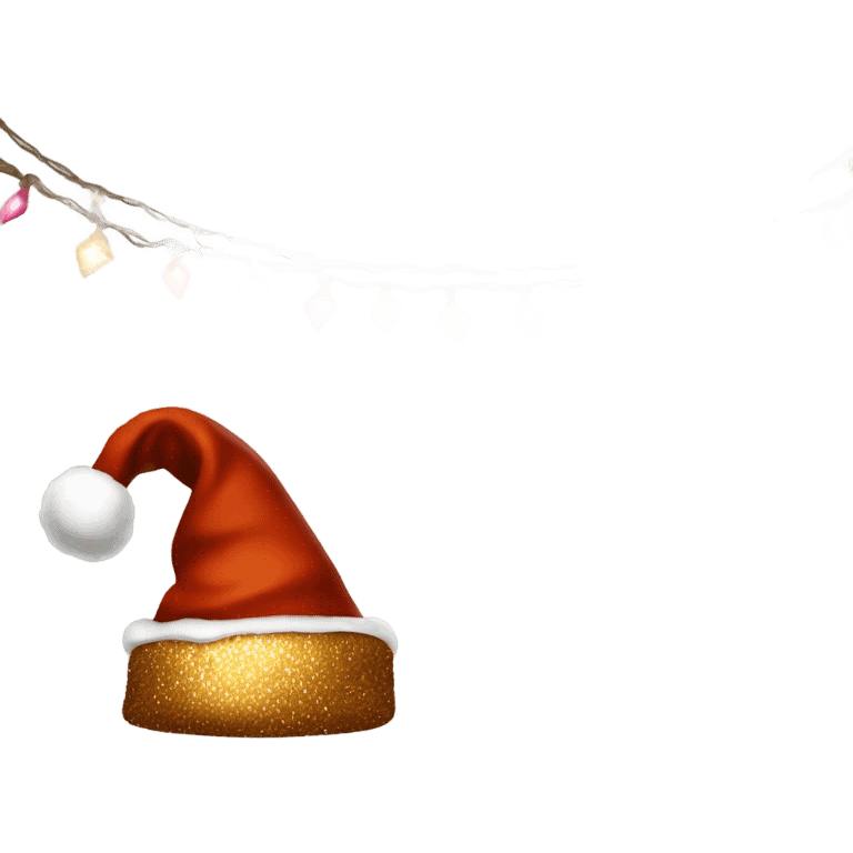 brown santa claus hat with shimmering garland emoji