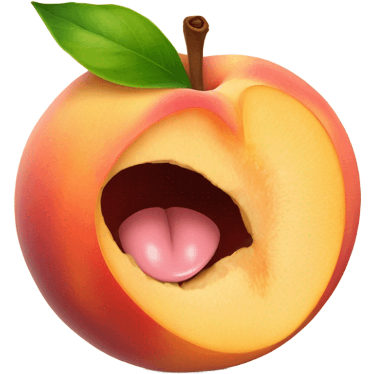 Peach with tongue emoji