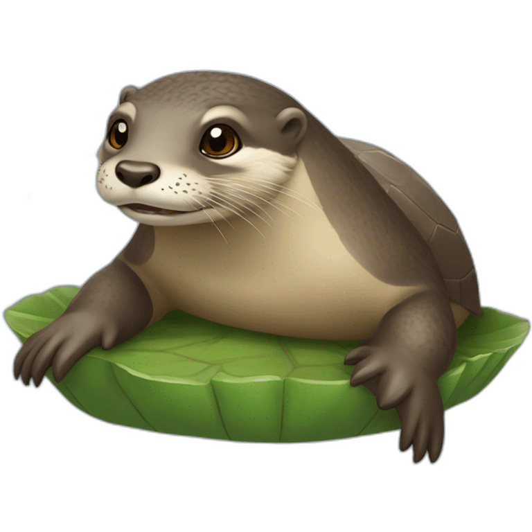 Loutre sur tortue emoji