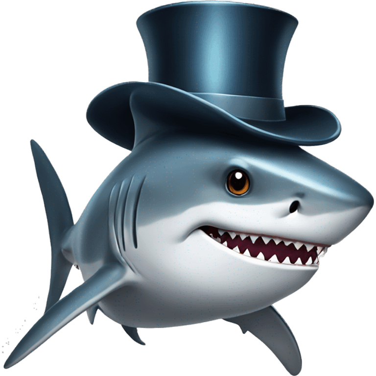 shark with tophat emoji