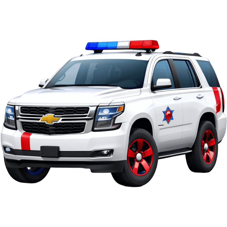 Emergency Response SUV - Chevrolet Tahoe (Model Year: 2021) (Iconic colour: White with red/blue sirens) emoji