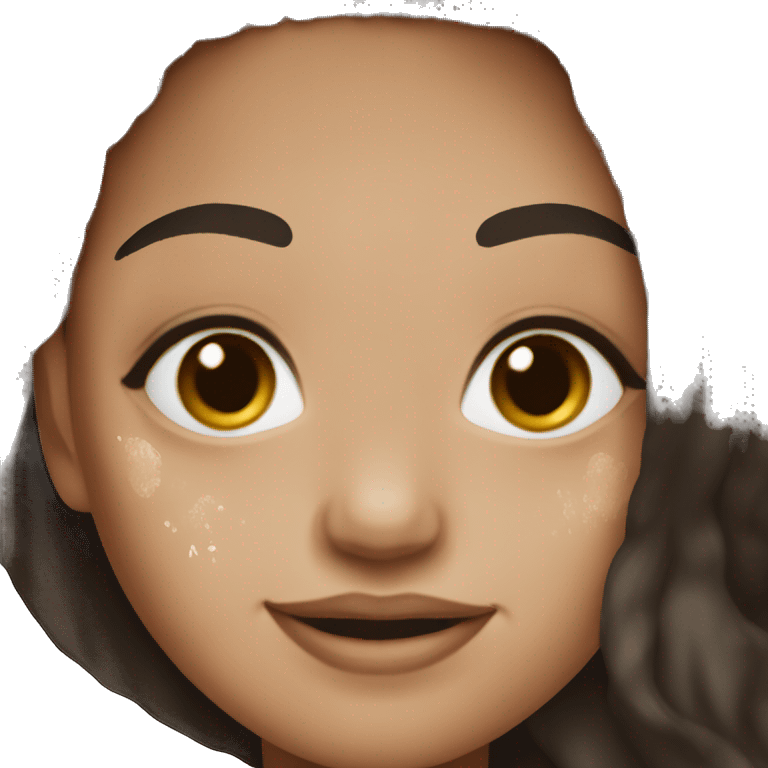 vitiligo girl dark brown long hair emoji