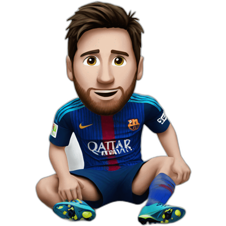 Messi with phone emoji