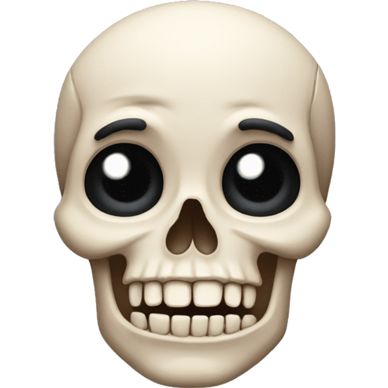 THE skull emoji but mixed with the eyebrow up emoji emoji