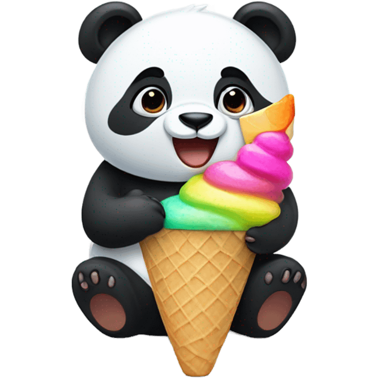 Panda eating ice cream emoji