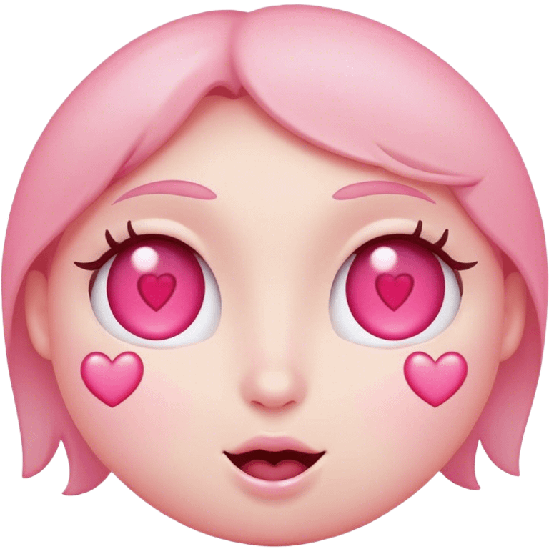 Pink heart eyes blushing face  emoji