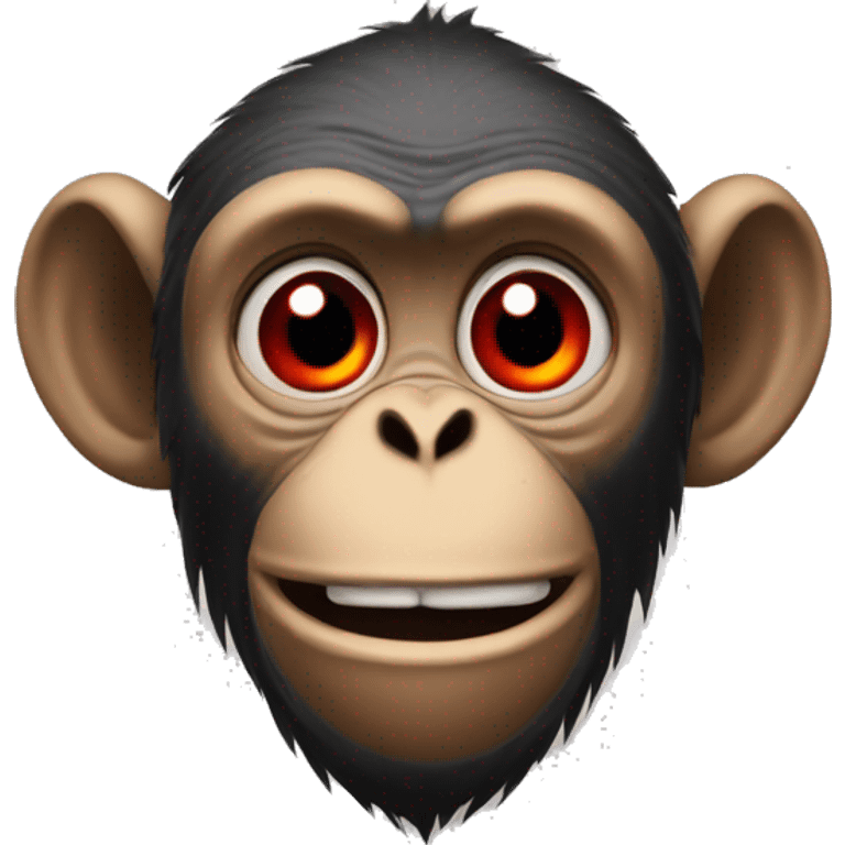 A high monkey red eyes slightly sleey smiling  emoji