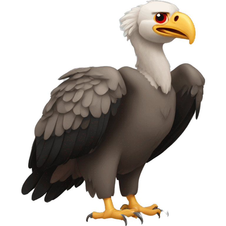 Vulture with red neck and open wings emoji