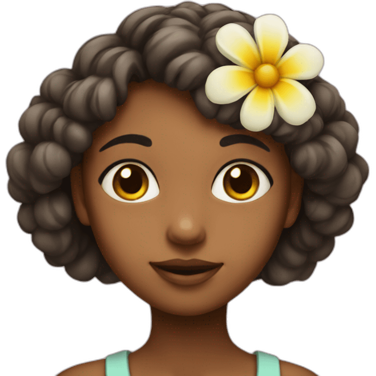 girl with a flower as a face emoji