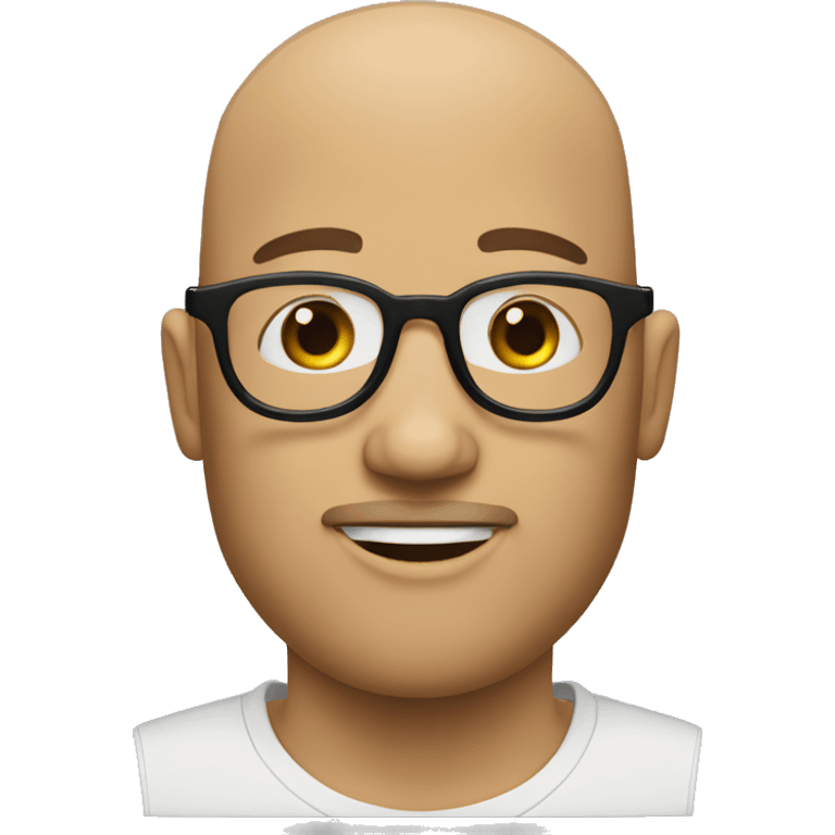 bald guy with goatee and glasses curly girl emoji