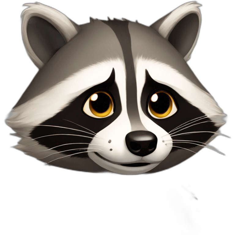 raccoon holding back tears emoji