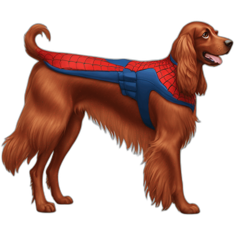 irish setter dressed like spiderman emoji