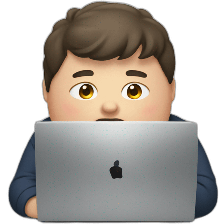 an obese boy who is on a pc emoji