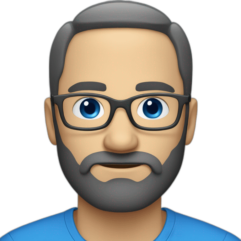 Hombre rubio con lentes azules, barba blanca emoji