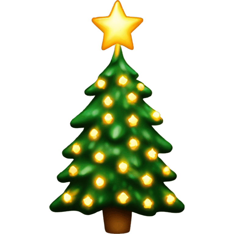 Sparkly warm lit christmas tree emoji