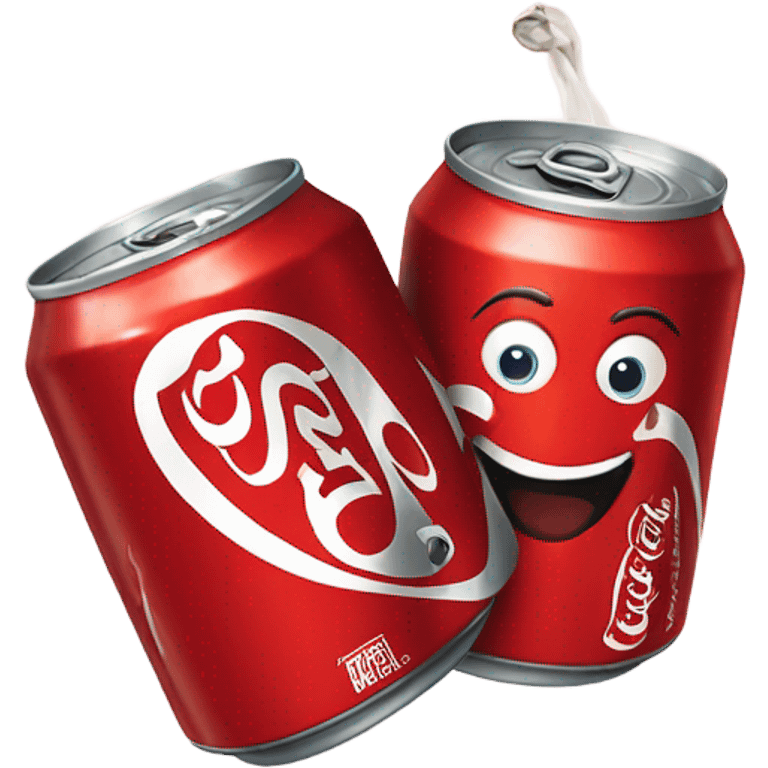 Toasting coca cola cans emoji