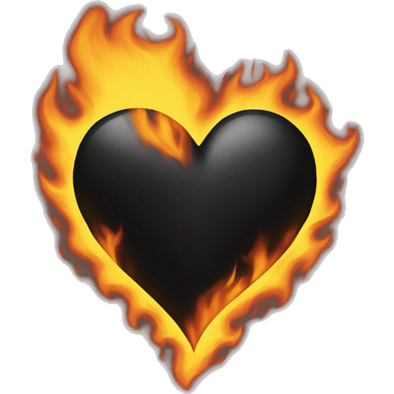 Black heart on fire emoji