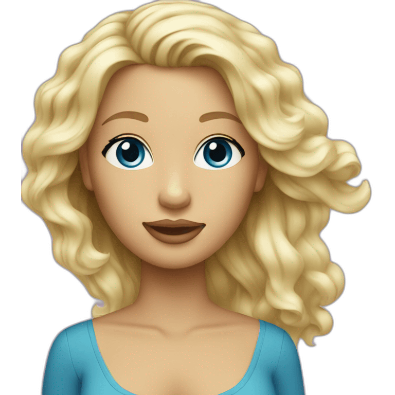 blond women with beach-wave-hair blue eyes emoji