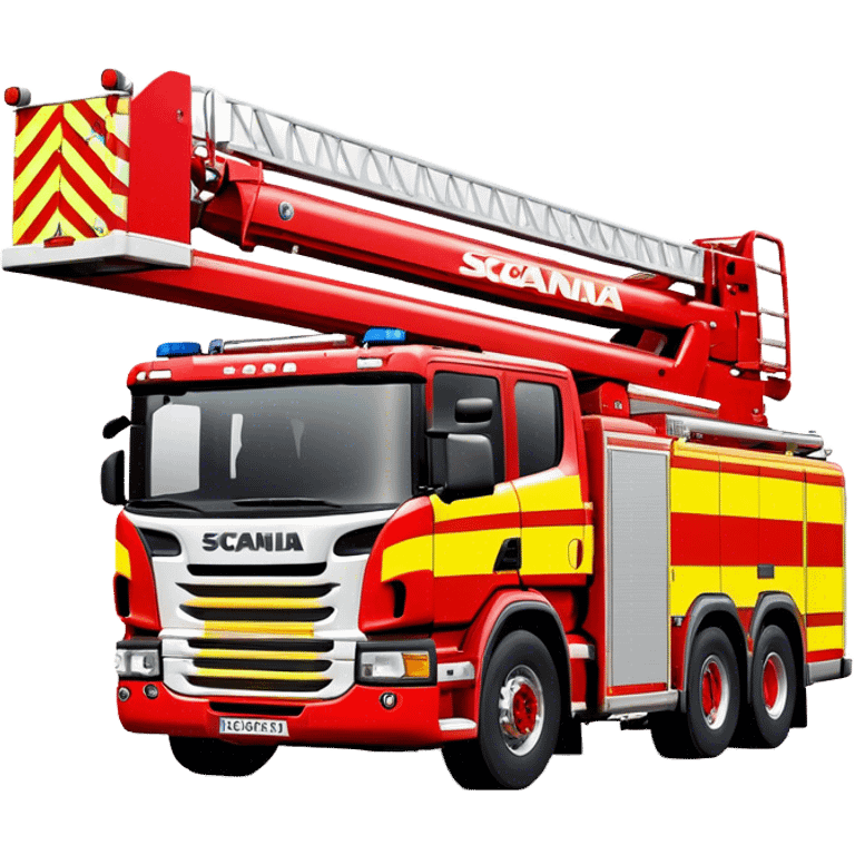 Fire Truck - Scania P320 Fire Truck (Model Year: 2015) (Iconic Colour: Red with white and yellow stripes) emoji