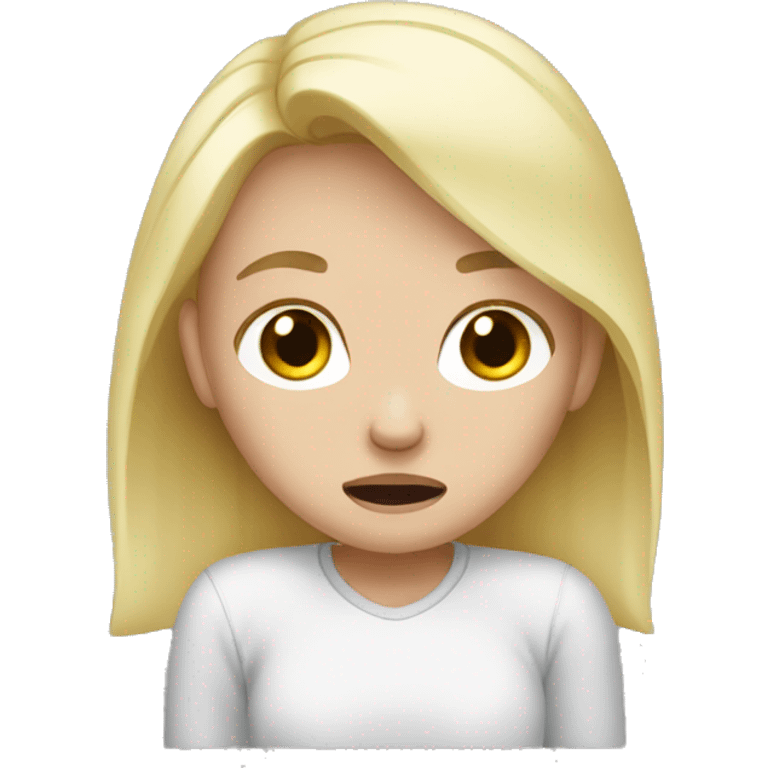 white blond girl crying  emoji