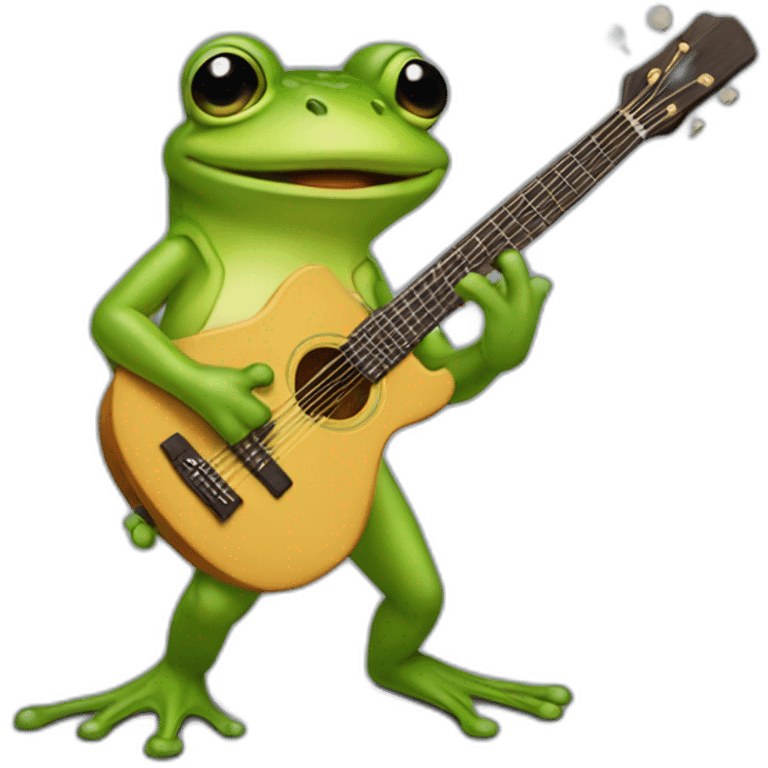 Grenouille joue a la guitare emoji