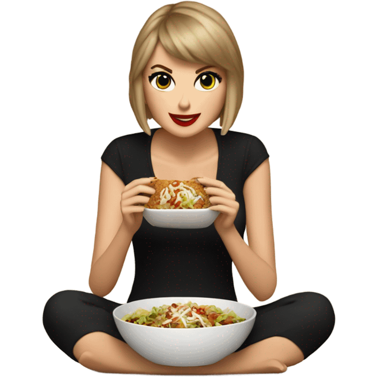 Taylor swift eating chipotle emoji