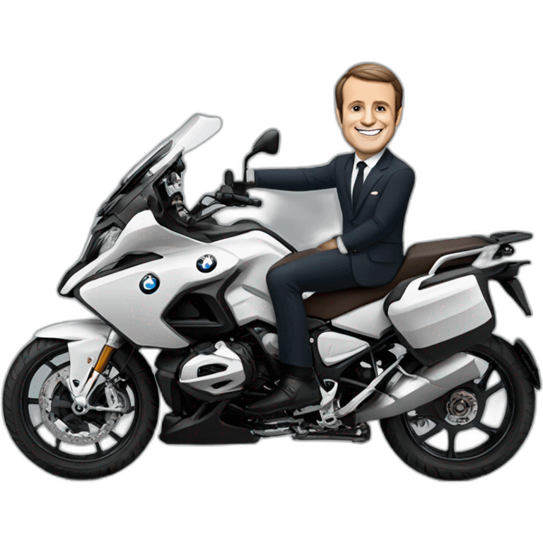 Macron qui roule une BMW emoji