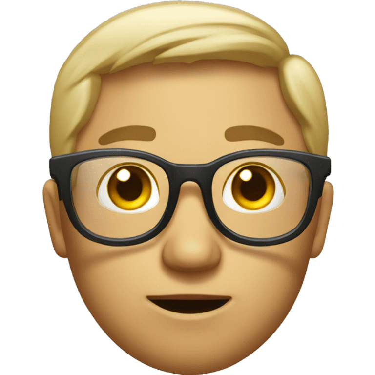 emotionless emoji in transparent glasses emoji