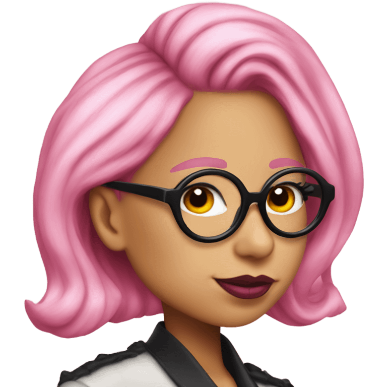 lady gaga pink hair pink lipstick wearing glasses  emoji