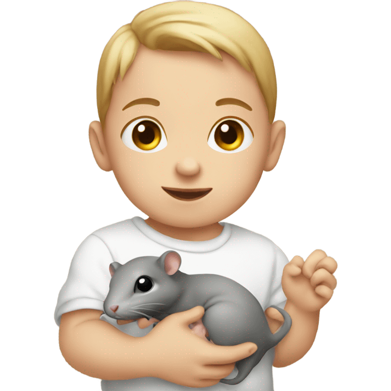 Baby holding a rat emoji