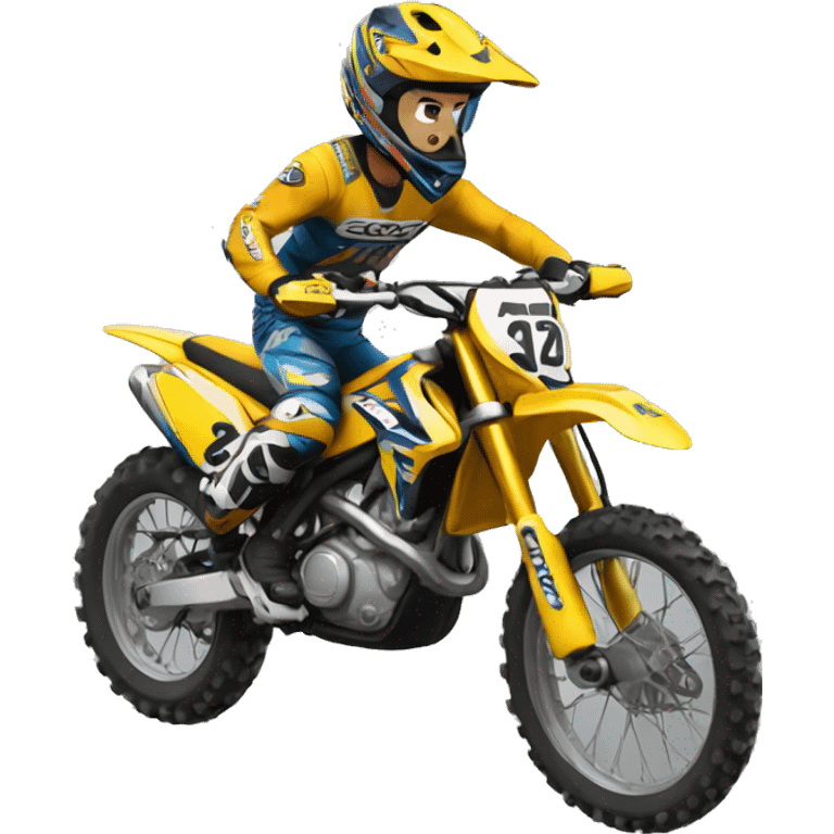 David sur sa motocross  emoji